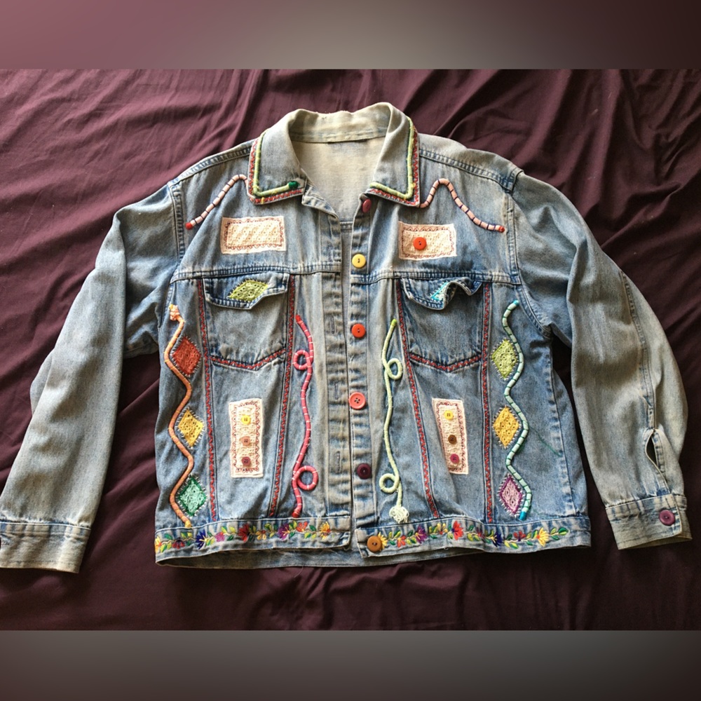 Authentic Vintage Colorful Denim Jacket